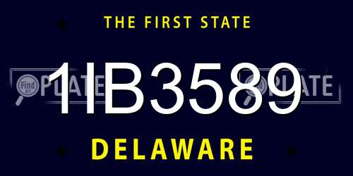 1IB3589 Delaware License Plate