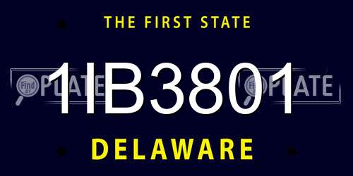 1IB3801 Delaware License Plate
