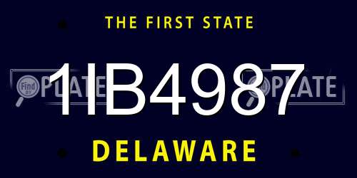 1IB4987 Delaware License Plate