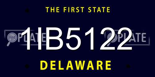 1IB5122 Delaware License Plate