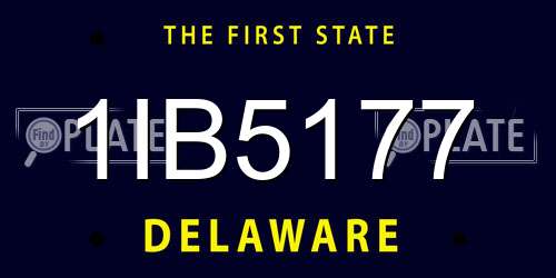 1IB5177 Delaware License Plate