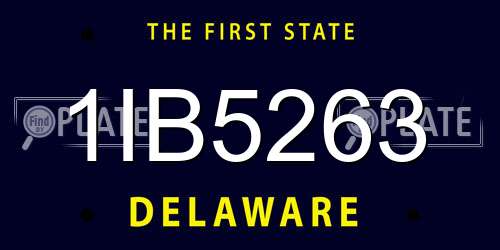 1IB5263 Delaware License Plate