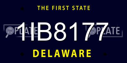 1IB8177 Delaware License Plate