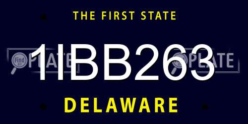 1IBB263 Delaware License Plate
