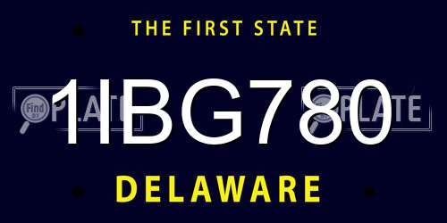 1IBG780 Delaware License Plate
