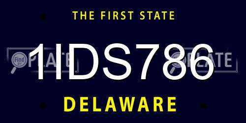 1IDS786 Delaware License Plate