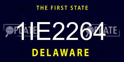 1IE2264 Delaware License Plate