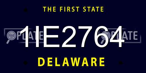1IE2764 Delaware License Plate