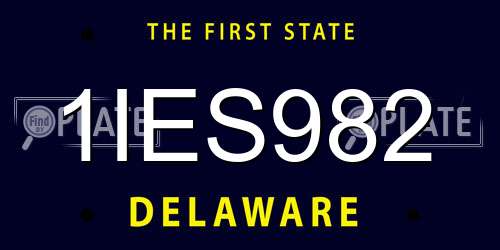 1IES982 Delaware License Plate