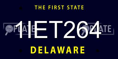 1IET264 Delaware License Plate