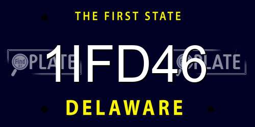 1IFD46 Delaware License Plate