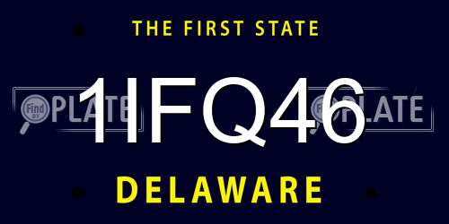1IFQ46 Delaware License Plate