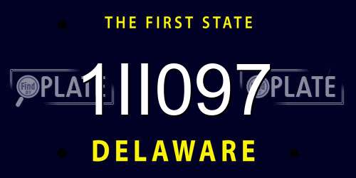 1II097 Delaware License Plate