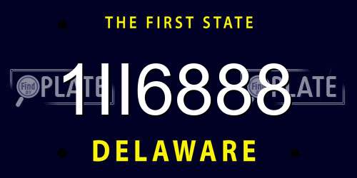 1II6888 Delaware License Plate