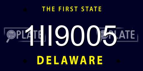 1II9005 Delaware License Plate