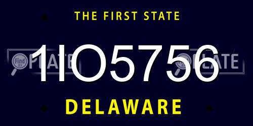 1IO5756 Delaware License Plate
