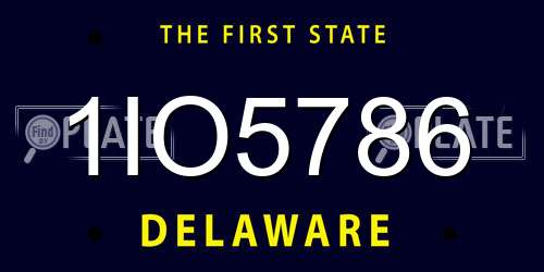1IO5786 Delaware License Plate