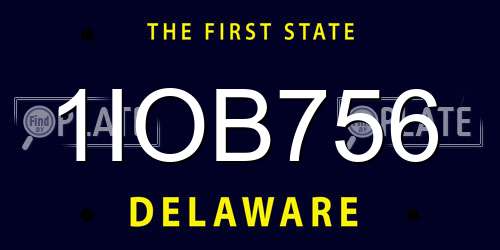 1IOB756 Delaware License Plate