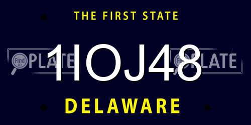 1IOJ48 Delaware License Plate