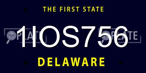 1IOS756 Delaware License Plate