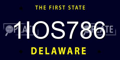 1IOS786 Delaware License Plate