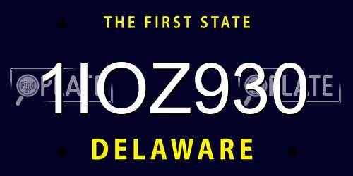 1IOZ930 Delaware License Plate