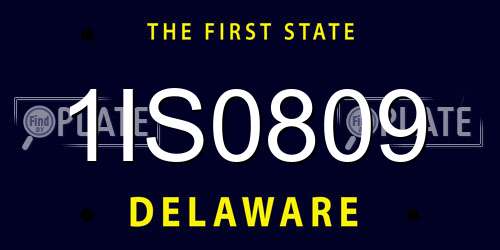 1IS0809 Delaware License Plate