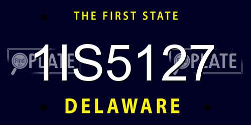 1IS5127 Delaware License Plate