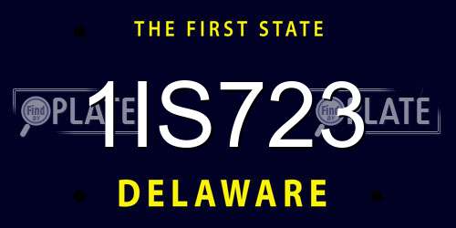 1IS723 Delaware License Plate