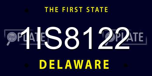 1IS8122 Delaware License Plate