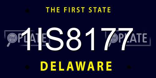 1IS8177 Delaware License Plate