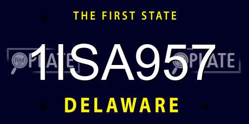 1ISA957 Delaware License Plate