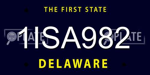 1ISA982 Delaware License Plate
