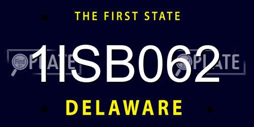 1ISB062 Delaware License Plate