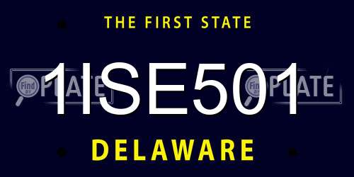 1ISE501 Delaware License Plate