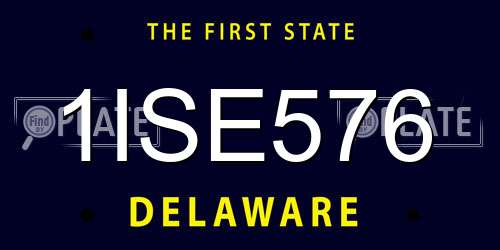 1ISE576 Delaware License Plate