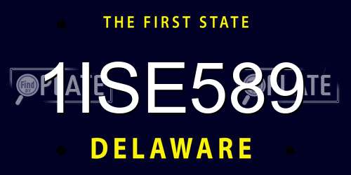 1ISE589 Delaware License Plate