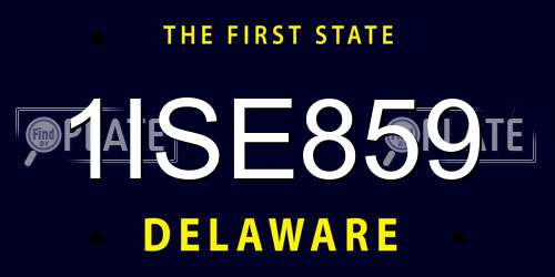1ISE859 Delaware License Plate