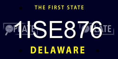 1ISE876 Delaware License Plate