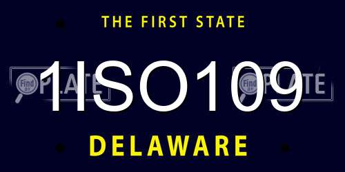 1ISO109 Delaware License Plate