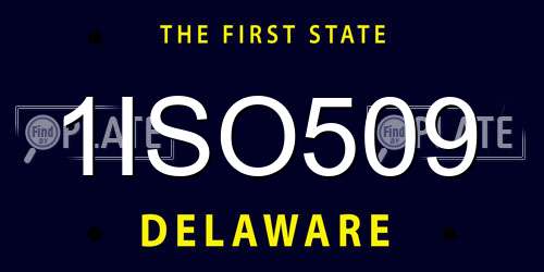 1ISO509 Delaware License Plate