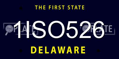 1ISO526 Delaware License Plate