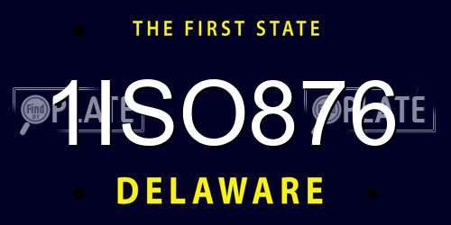 1ISO876 Delaware License Plate