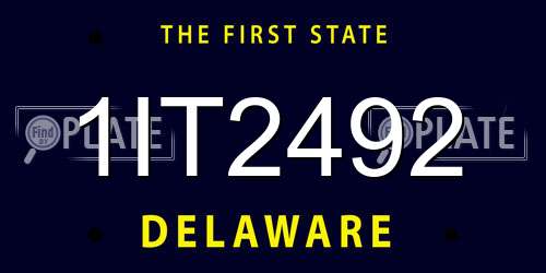 1IT2492 Delaware License Plate