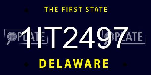 1IT2497 Delaware License Plate