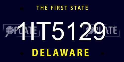 1IT5129 Delaware License Plate