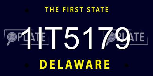 1IT5179 Delaware License Plate