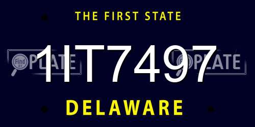 1IT7497 Delaware License Plate