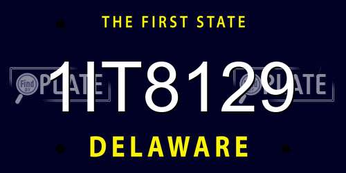 1IT8129 Delaware License Plate
