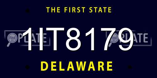 1IT8179 Delaware License Plate
